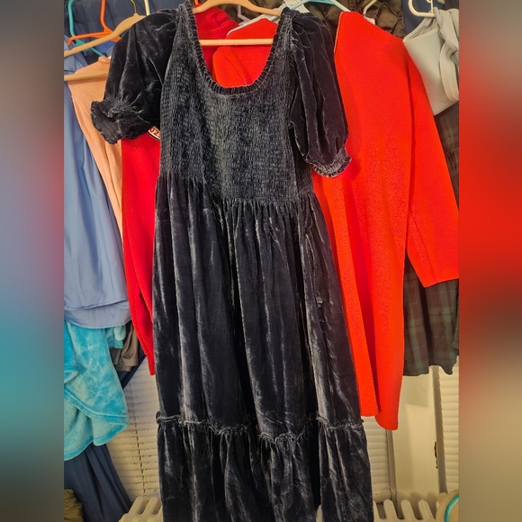 Hill House Home NWOT Louisa Dress in Blue Velvet sz XL - Picture 4 of 6